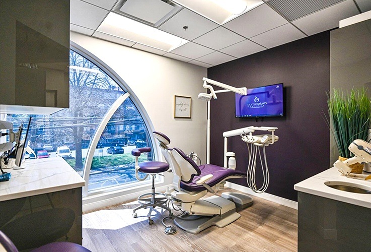 dental chair and tv
