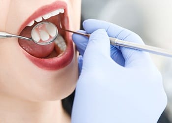 Woman having a dental checkup 